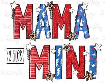 4th of July PNG | mama mini png, Independence Day png | Sublimation Png | Patriotic, Stars, Flag | 4th July | Cute PNG | Shirt Design