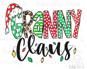 Natale PNG / Download design digitale / Nonna Png / Sublimazione / PNG carino / png retrò / Disegni di magliette /PNG sublimazione / Grafica /