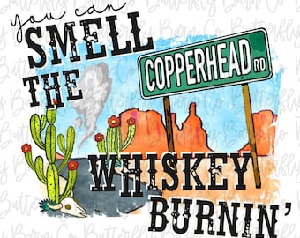 Digital Copperhead PNG | Smell the Whiskey | Sublimation | waterslide | Digital Design Download | country design | western