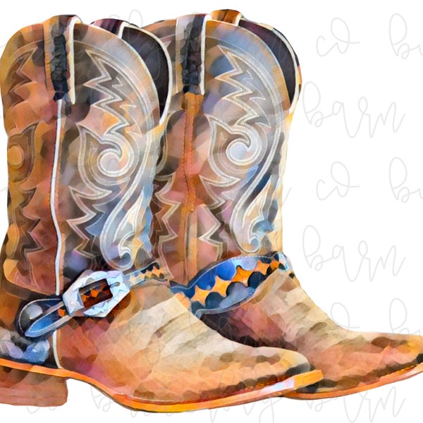 Watercolor Boots PNG | INSTANT DOWNLOAD | sublimation | waterslide | country design | cowboy design | cowboy boots png | country png