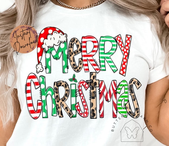 Merry Christmas PNG Design Download Png Sublimation Cute Png Retro.