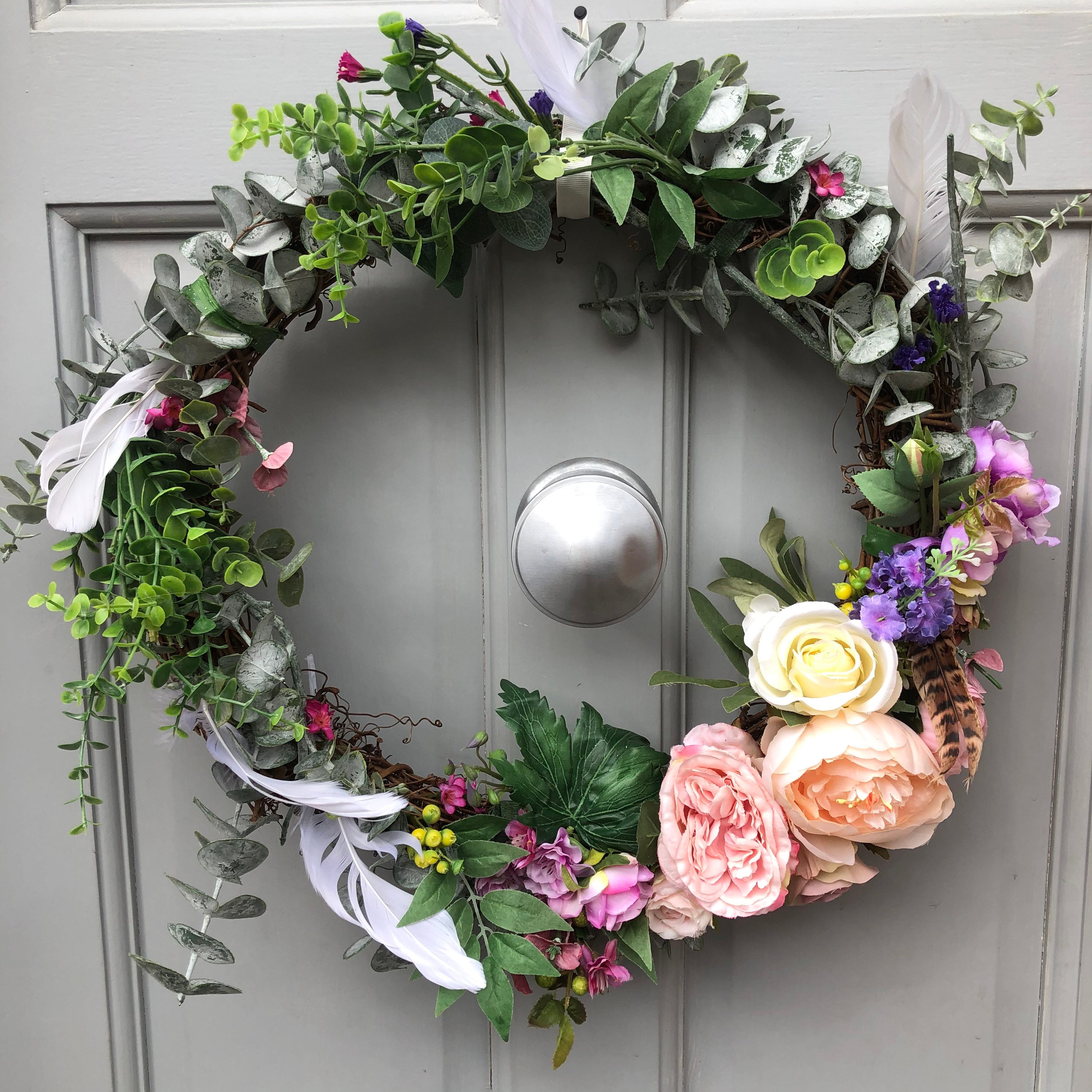 Decorative Flower Door Wreath Etsy UK