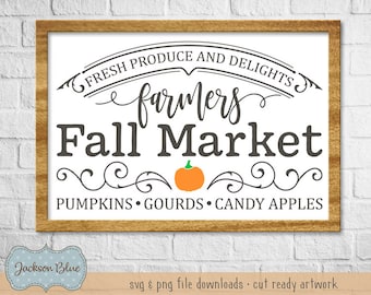 Farmers fall market SVG download.  Fall sign svg.  Pumpkin patch svg.  Rustic fall svg file.  Thanksgiving farmers market svg.