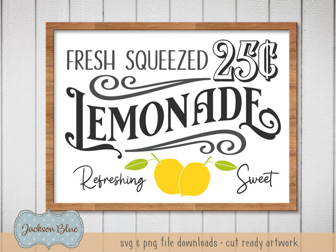 Fresh Lemonade Sign Svg. Rustic Lemonade Design Svg. Farmhouse Lemonade