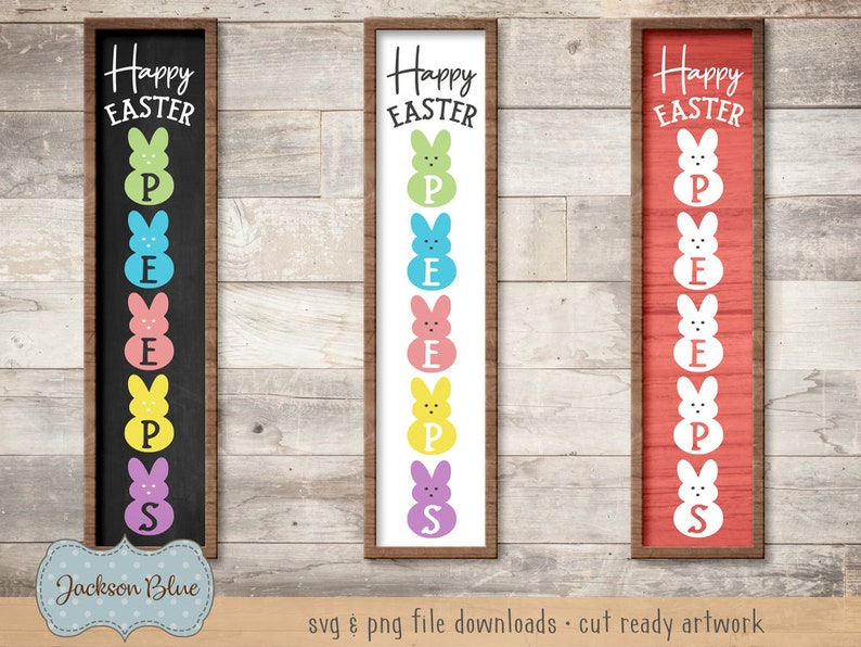 Download Happy Easter Peeps svg cut file. Rustic Easter Porch Sign ...