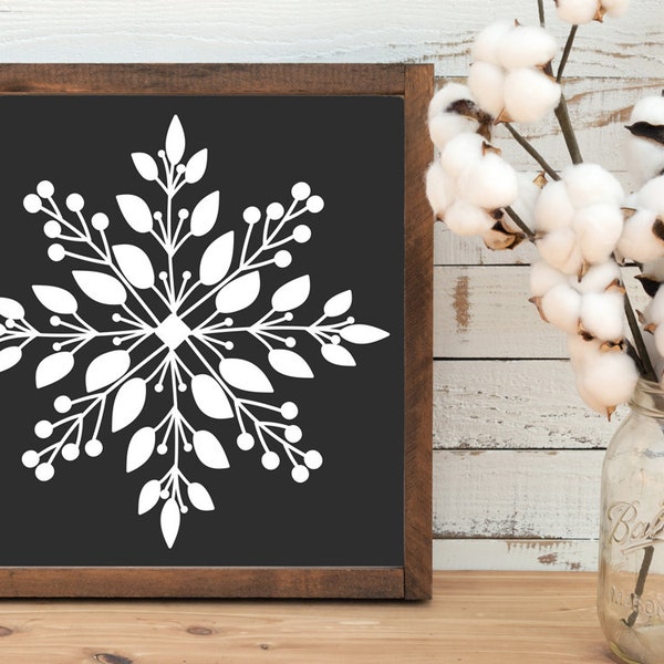 Flower snowflake svg.  Christmas flower star pattern svg cut file.  Farmhouse Christmas star design svg.  Christmas snowflake svg.