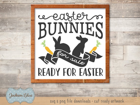 Download Easter Bunnies For Sale Svg Cut File Vintage Easter Sign Etsy