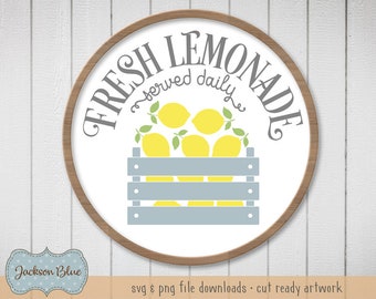 Fresh Lemonade Sign svg.  Rustic Lemonade Design svg.  Farmhouse Lemonade Sign Design Download.  Fresh Squeezed Lemonade svg.
