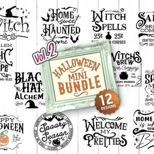 Halloween SVG mini bundle, volume 2.  Rustic halloween designs.  12 design bundle, farmhouse halloween downloads.  Halloween sign designs.