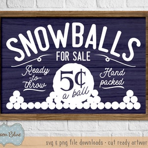 Sneeuwballen te koop kerst SVG. Kerst SVG gesneden bestand. Rustiek vakantiebordontwerp. Boerderij kerst SVG. Hallo winter-svg.