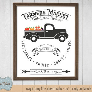Farmers Market svg cut file.  Farmer Truck Special Delivery.  Rustic Farmhouse Sign svg.  Farm Produce Truck svg.
