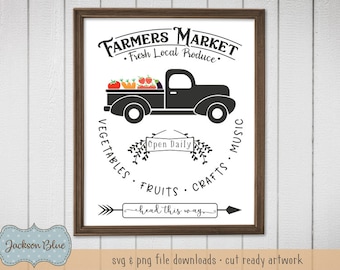 Farmers Market svg cut file.  Farmer Truck Special Delivery.  Rustic Farmhouse Sign svg.  Farm Produce Truck svg.
