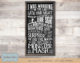 Monster Mash Lyrics - Etsy Canada