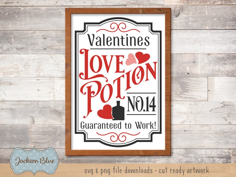 Download Valentines Love Potion SVG cut file. Rustic Valentines Day ...