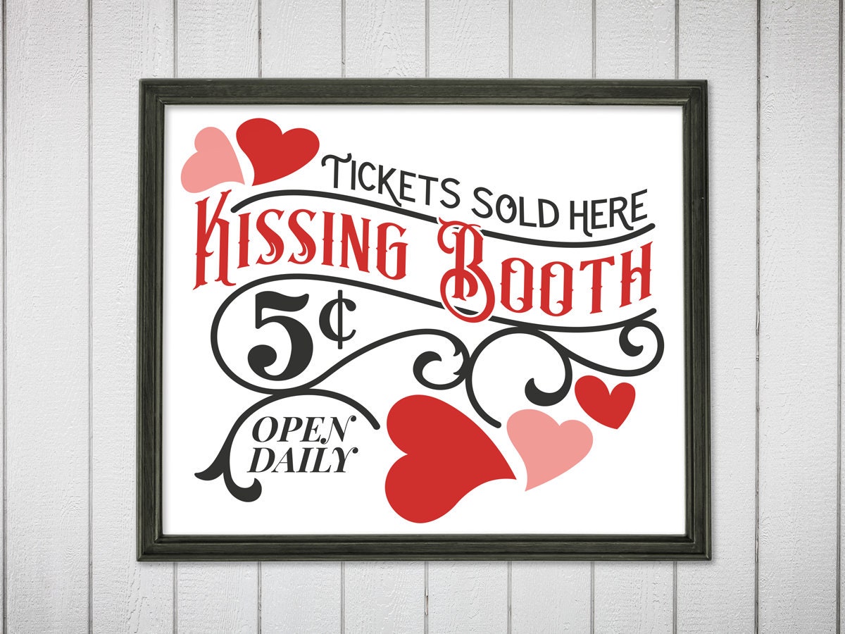 Download Kissing Booth Valentines Day Svg Clipart Vintage Valentines Etsy