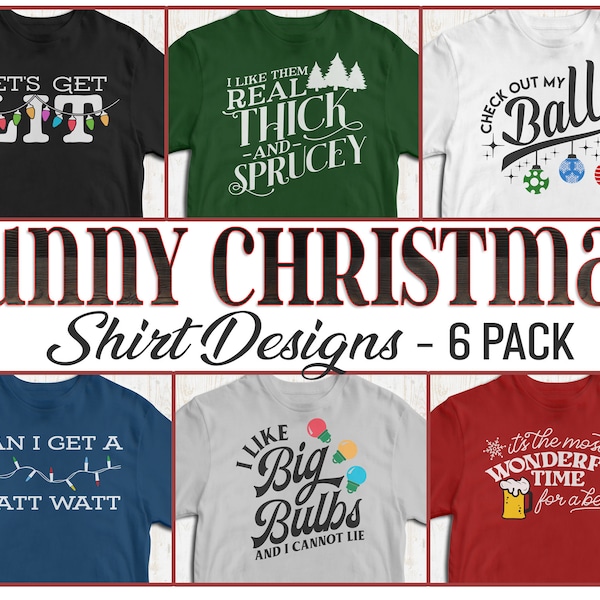 Divertido paquete SVG de Navidad svg.  Divertidos diseños de camisas navideñas.  Diseños rústicos de vacaciones svg.  Humor adulto Navidad svgs.  Paquete SVG.