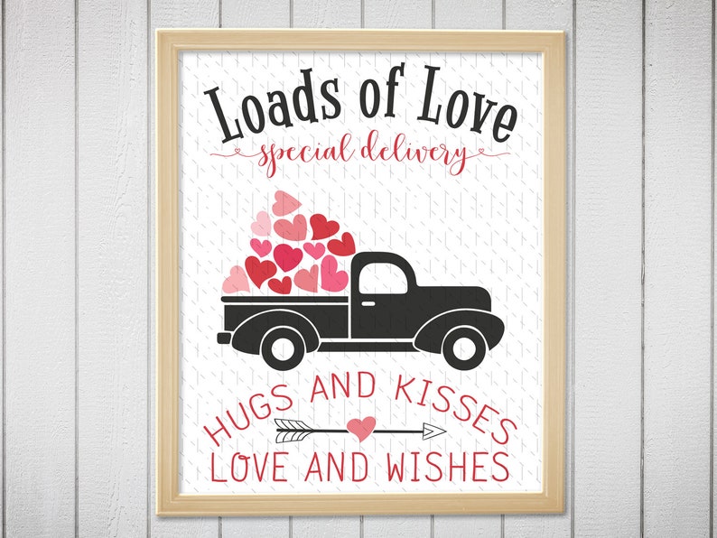 Download Valentine Loads of Love svg cut file. Valentine Truck ...
