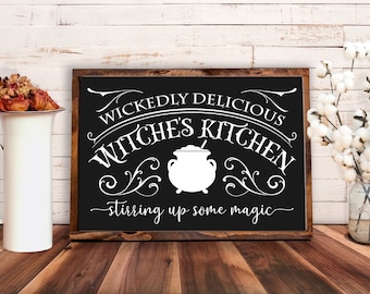 Witches Kitchen SVG download.  Fall sign svg.  Rustic Halloween Design svg.  Rustic fall svg file.  Halloween Witches Clipart.