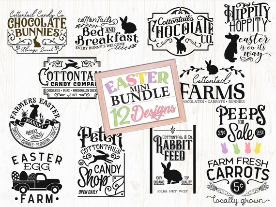 Easter Bundle svg cut files.  Easter SVG Bundle Designs.  Rustic Easter Sign svgs.  Farmhouse Easter Bundle.  Easter Design Downloads.