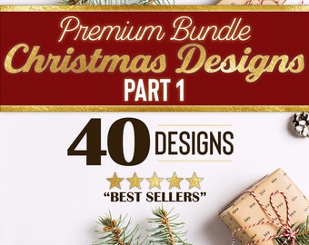 Christmas SVG bundle, Part 1.  Rustic Christmas designs.  40 design bundle, farmhouse Christmas downloads.  Christmas sign designs.