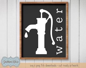 Fresh Water svg cut file.  Bathroom decor svg. Bathroom Fresh Water sign svg.  Bathroom svg clipart.  Rustic Bathroom svg download.