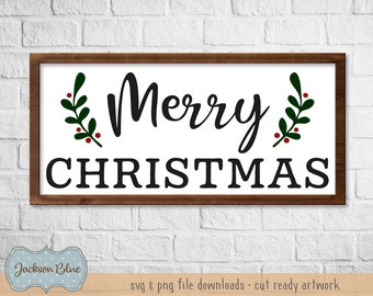 Merry Christmas svg.  Christmas svg cut file.  Rustic holiday sign design.  Farmhouse Christmas clipart.  Farmhouse  christmas svg.