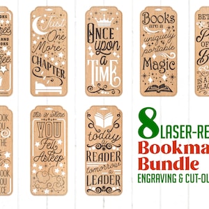 Bookmark cut files.  Glowforge bookmark designs svg.  Laser ready bookmark downloads.  Bookmark graphics bundle.  Laser cut bookmark svgs.