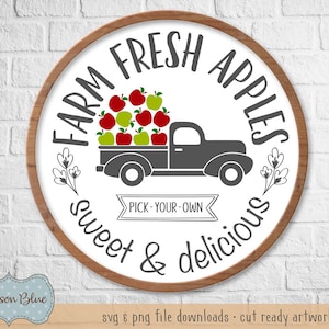 Farm Fresh Apples SVG download.  Fall sign svg.  Rustic apple sign design.  Rustic fall svg file.  Thanksgiving farmers market svg.