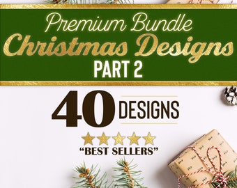 Christmas SVG bundle, Part 2.  Rustic Christmas designs.  40 design bundle, farmhouse Christmas downloads.  Christmas sign designs.