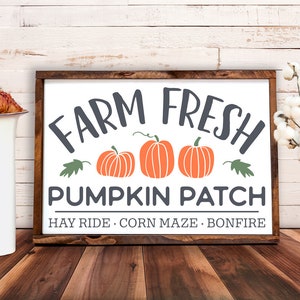 Farm fresh pumpkin patch SVG download.  Fall sign svg.  Pumpkin patch svg.  Rustic fall svg file.  Thanksgiving farmers market svg.