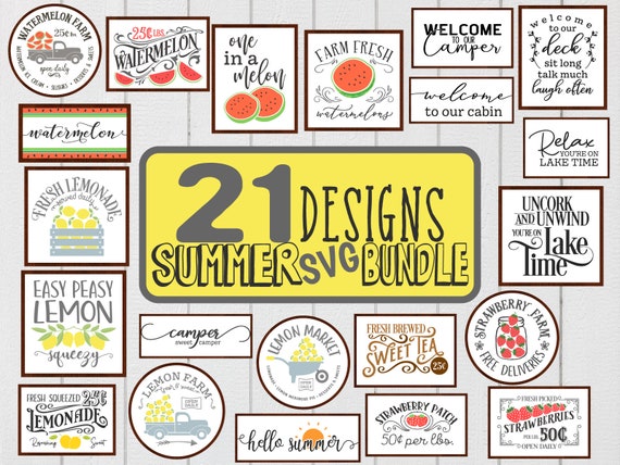 Summer Bundle SVG Download.  Summertime Designs svg.  Summer Designs SVG.  Rustic Summer Clipart.  Summer Sign Designs.  Summer Cut Files.