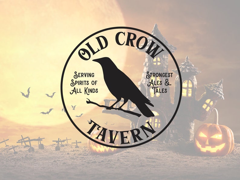Download Old Crow Tavern Halloween SVG download. Halloween round ...