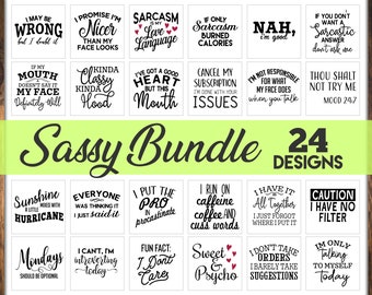 Sassy SVG Bundle.  Sassy and sarcastic quotes svg bundle.  Sassy t-shirt quotes.  Sarcastic shirt svg bundle.  Funny t-shirt svgs.