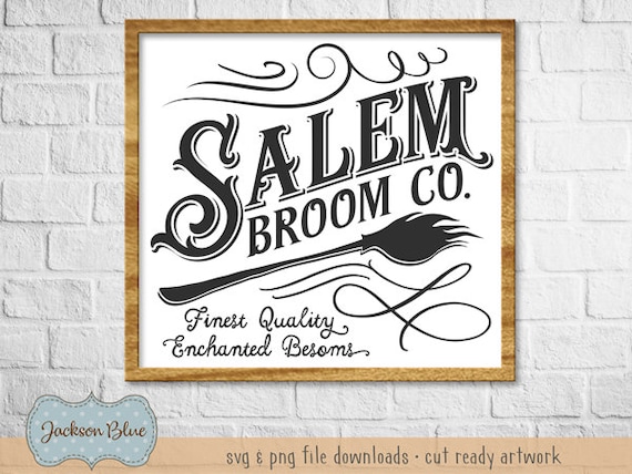 Salem Broom Company SVG download. Halloween sign design svg. | Etsy España