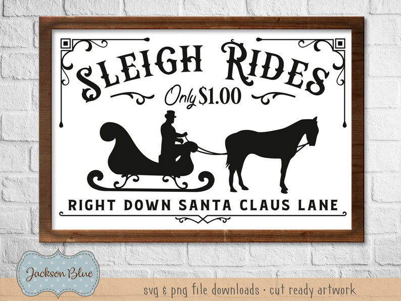 Christmas Sleigh Rides One Dollar Svg. Christmas Svg Cut File. | Etsy Christmas Sleigh Rides One Dollar Svg. Christmas Svg Cut File. | Etsy