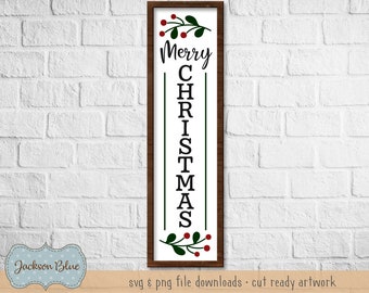 Merry Christmas svg.  Christmas svg cut file.  Rustic holiday porch sign design.  Farmhouse Christmas clipart.  Rustic christmas svg.