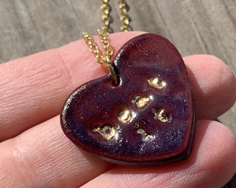 beat it ceramic heart pendant necklace