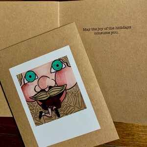Alegría de las fiestas Tarjeta de felicitación hecha a mano