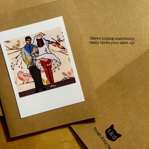 Cartão de felicitações feito à mão com brisa de casamento