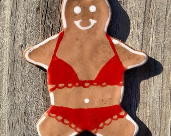 Red Fundies Ceramic Gingerbread Ornament