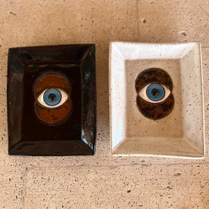 Piatto di bigiotteria per occhi in ceramica