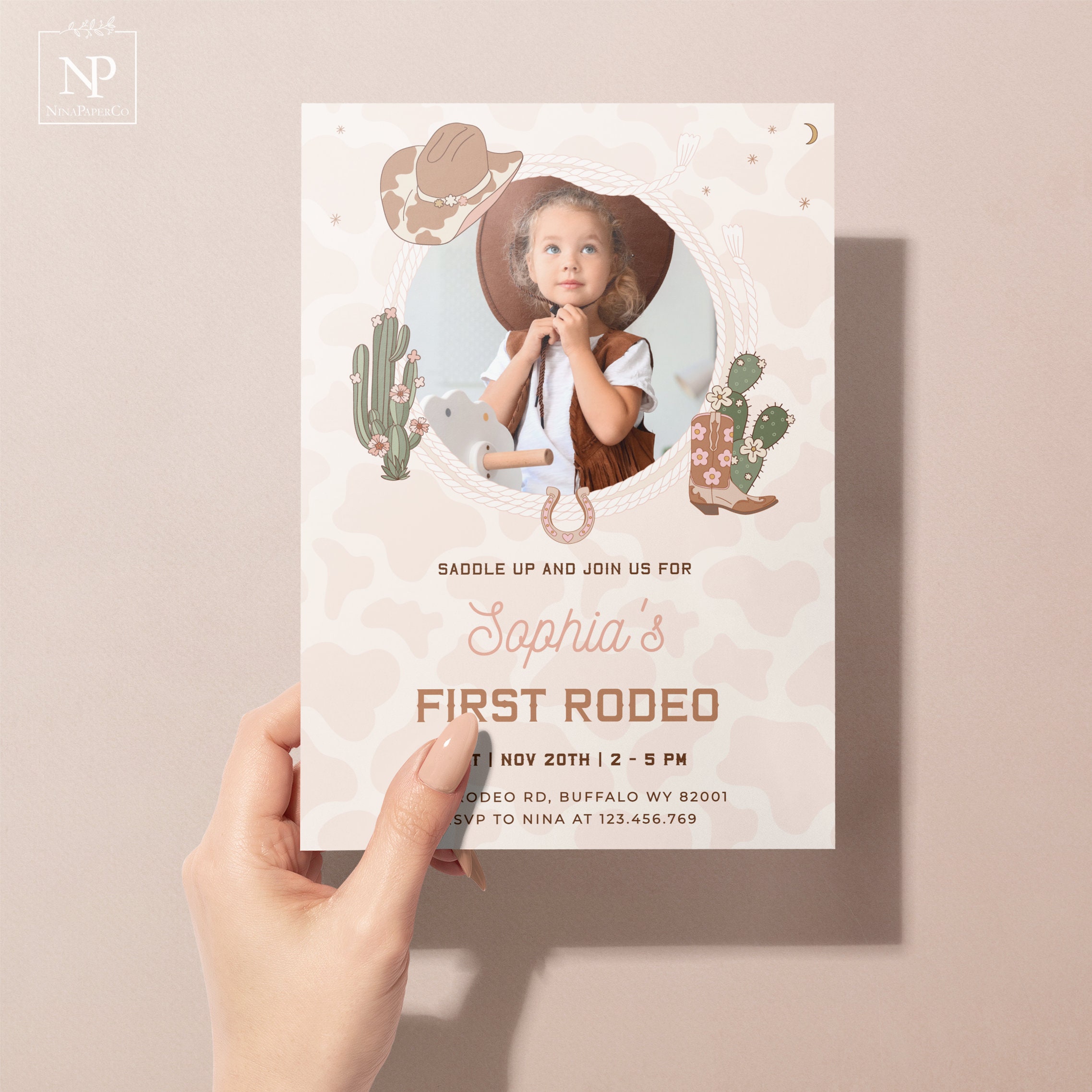 Printable My First Rodeo Invitation Template Wild West Cowgirl 1st ...