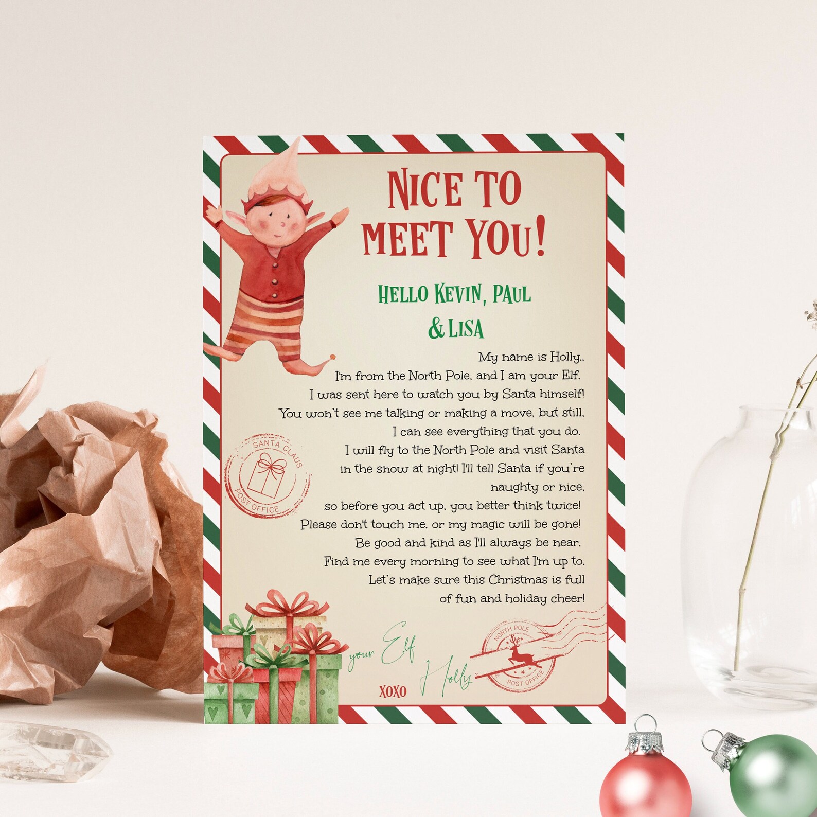 Elf Arrival Letter Template Printable Elf Letter Elf Nice to Etsy