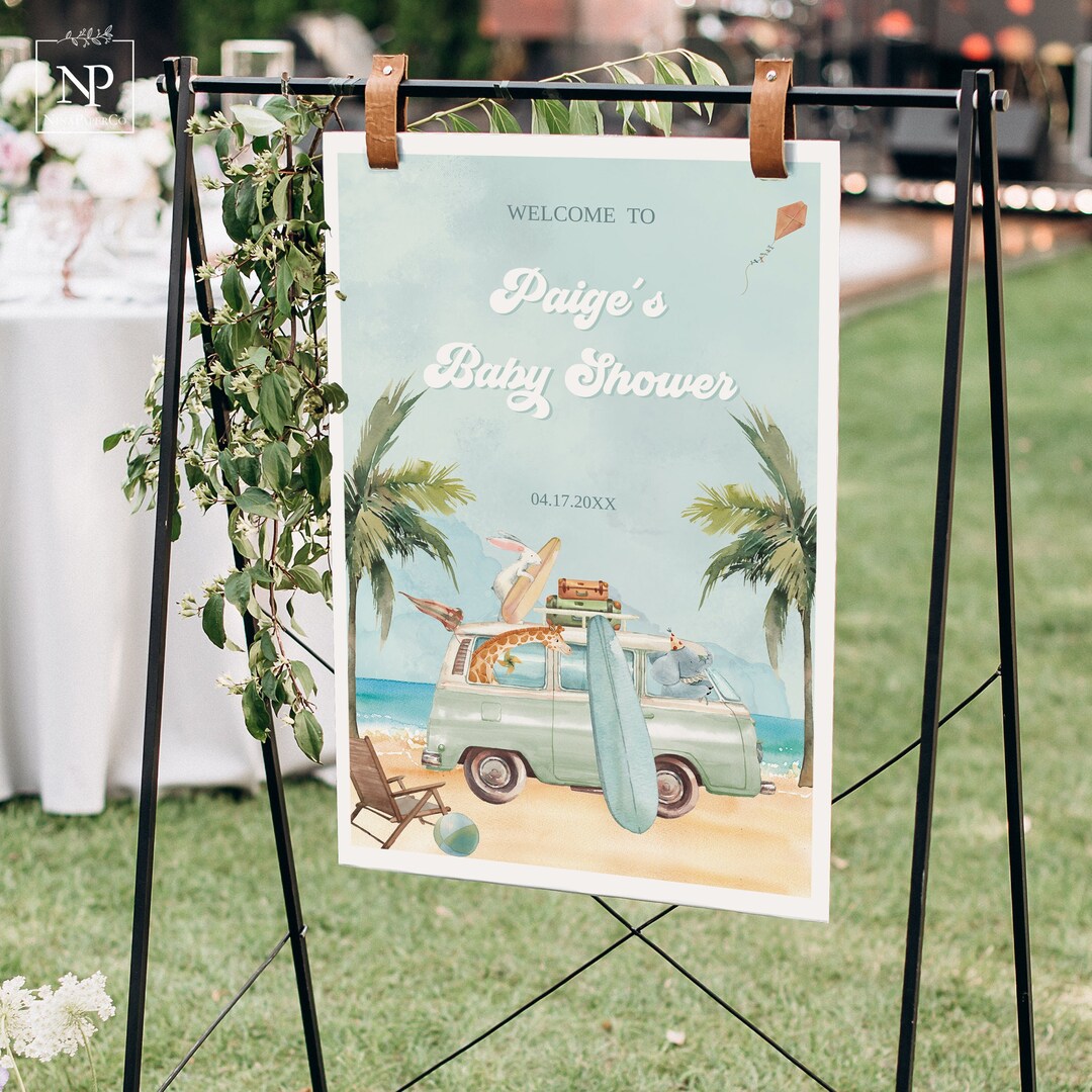 Surf Beach Baby Sign Beach Party Sign Baby on Board Etsy