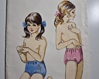 Kwik Sew 211 girls panties sewing pattern, sizes 8,10,12, uncut and factory folded, see description and photos,  vintage