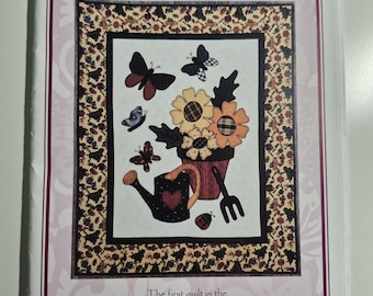 Butterfly Spring, fusible applique project,  Fairfield Road Designs, finished size 31.5"x39.5", see description and photos c.2001