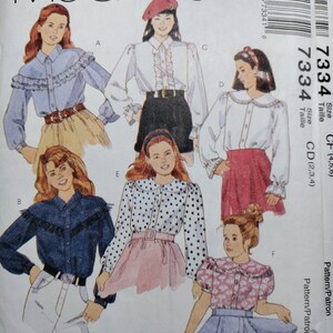 McCall&#39;s 7334 children&#39;s and girls&#39; blouse, pick your size, all uncut and factory folded, please see description