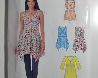 New Look S0448/6345 easy women&#39;s top variations, sizes 10-22, uncut and factory folded, see description and photos. C 2015
