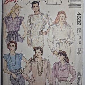 May include: Vintage McCall's sewing pattern 4632 for women's blouses and tops. The pattern features various blouse styles with different necklines, sleeves, and details. The cover art shows illustrations of the finished garments.