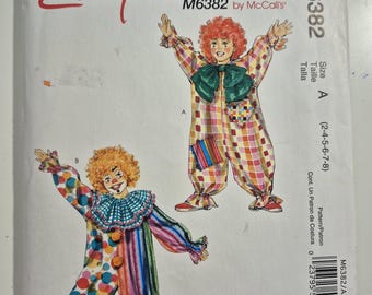 Stitch N Save by McCall's 6382 clown costume for children, girls and boys, uncut and factory folded, see description and photos C.2011